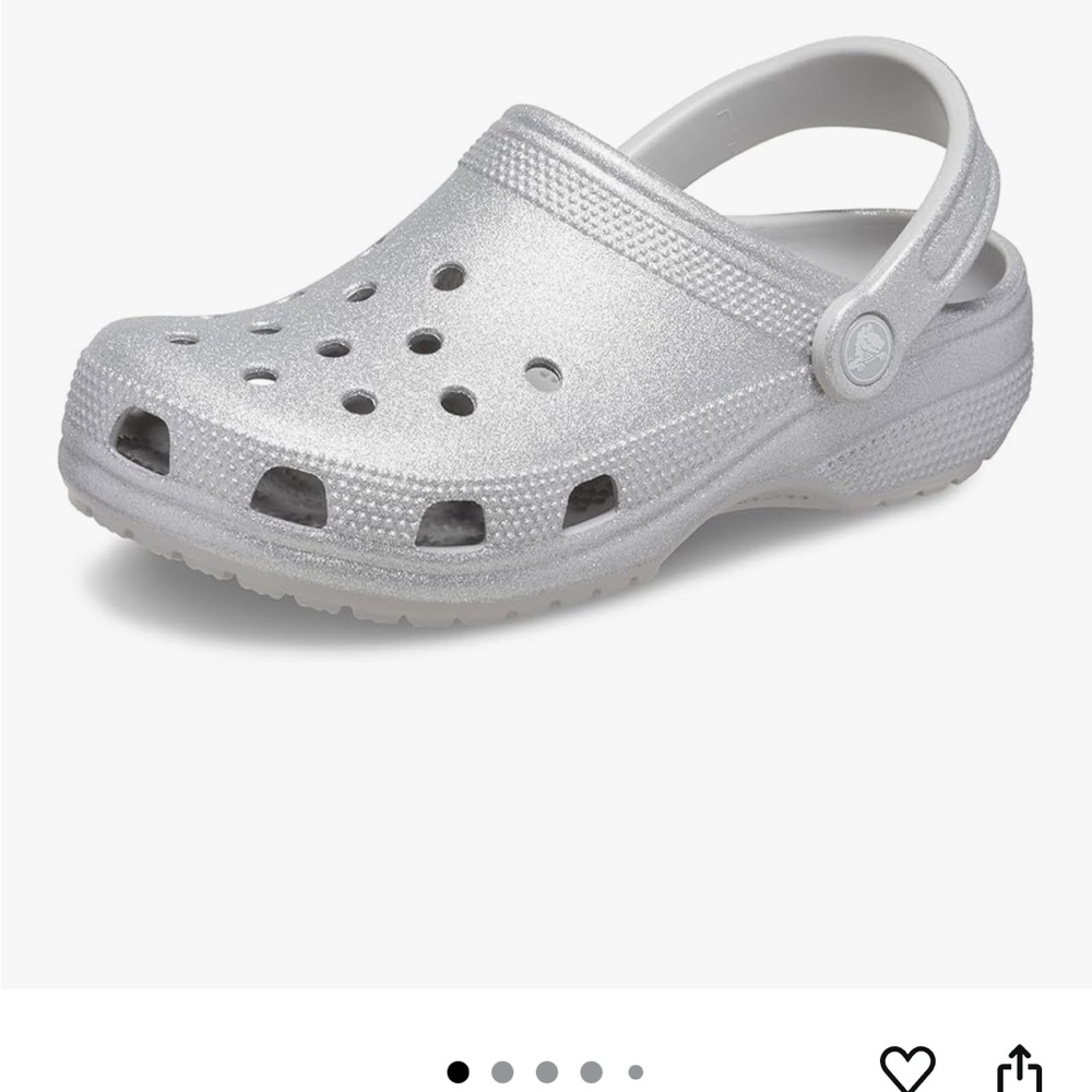 Silver Glitter Crocs